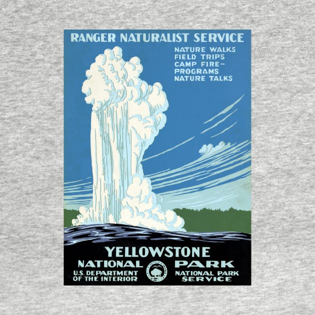 Vintage Travel Poster USA Yellowstone National Park by vintagetreasure